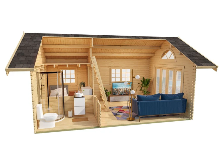 Lasita Gartenhaus Caroline 2.3, grüngrau – Bild 4
