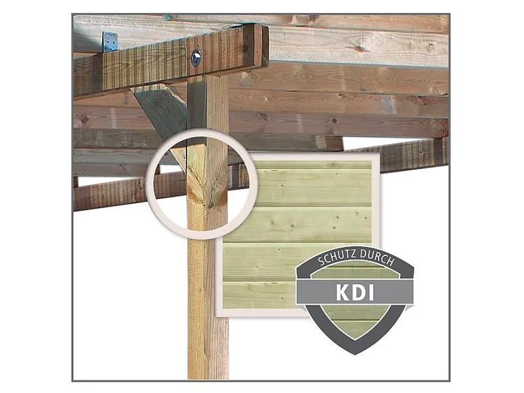 Karibu Carport Classic Einzel 3 ohne Einfahrtsbogen kdi – Bild 2