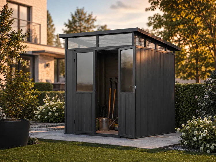 WPC Gartenhaus Skagen 2222 mit Oberlichtfenster