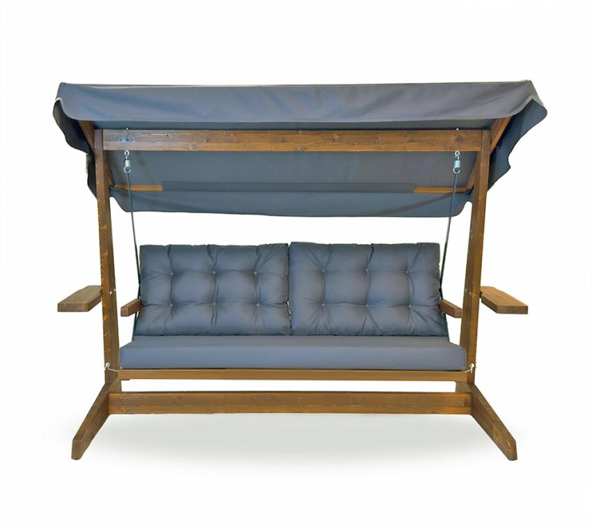 Holz Hollywoodschaukel Viva 2400 | Anthrazit | 237x115x175 cm – Bild 4