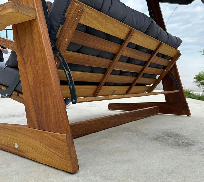 Holz Hollywoodschaukel Sia 2400 | Anthrazit | 120x236x190 cm – Bild 3