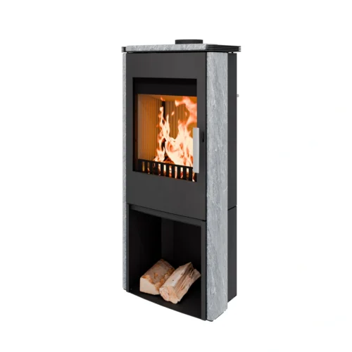 Kaminofen »MONTEGROTTO«, serpentino/schwarz, Naturstein, 6 kW