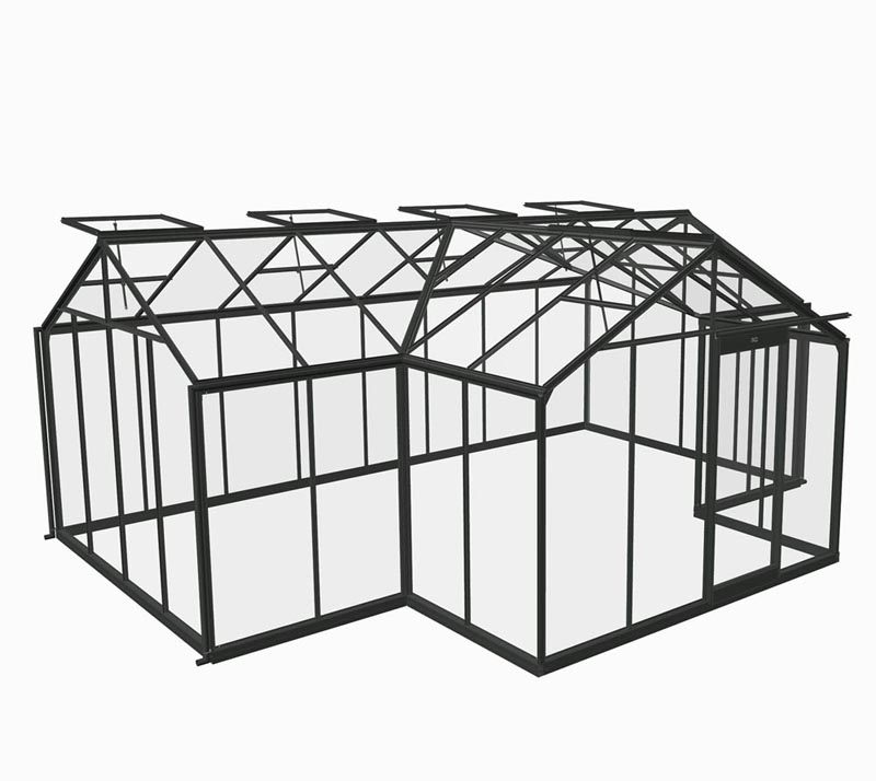 Glas Gewächshaus Sophie | Schwarz | 451x593x259 cm – Bild 2