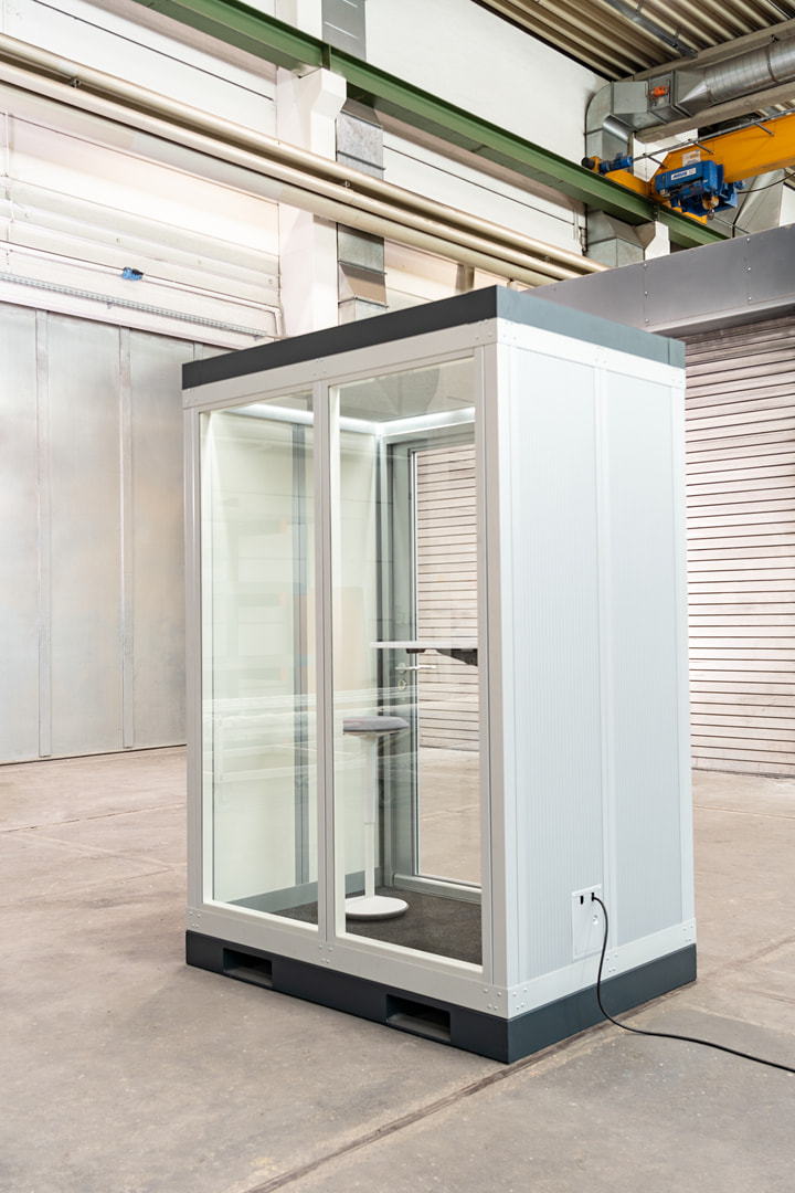 Bürocontainer, 2.832 x 3.205 x 2.179 mm (HxBxT), Schallschutz, LED-Beleuchtung, SCHUKO – Bild 2